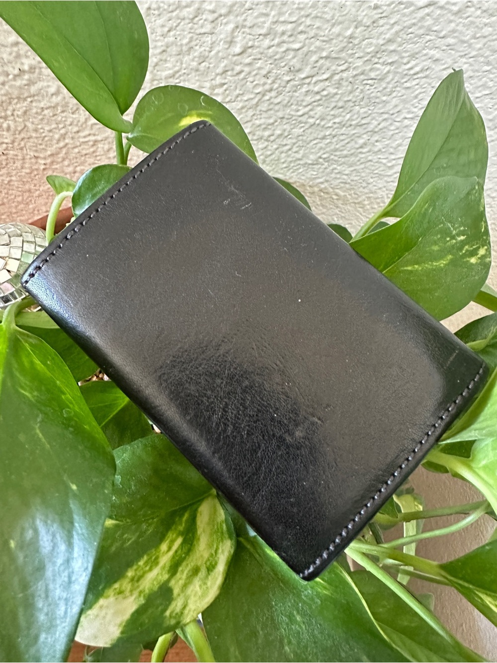 COACH Vintage Leather Cartouche Flap Snap Bifold Wallet Coin purse Black Turkey - Picture 2 of 9